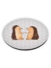 Mr. & Mrs. Panda Rund Magnet Igel Liebe ohne Spruch in Grau Pastell