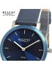 Regent Armbanduhr Regent Lederarmband blau extra groß (ca. 31mm)