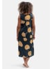Fable & Eve Sapphire Navy Mix Woven Leaf Print Long Nightdress Nachtwäsche in blau