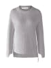 Oui Pullover RUBI mit Reißverschluss, in reiner Baumwolle in light grey