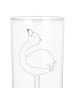 Mr. & Mrs. Panda Wasserglas Flamingo Stolz mit Spruch in Transparent