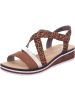 rieker Keilsandalen in noisette/gold/leo