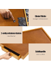 COSTWAY Puzzletisch mit 4 Schubladen in Braun