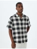 KOTON Shirt in Schwarz Karomuster