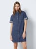 Noisy may Kurzes Denim Jeanskleid Oversize Kurzarm Hemd Design in Blau