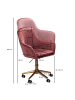 KADIMA DESIGN Schreibtischstuhl Samt , Design Drehstuhl mit Lehne, Arbeitsstuhl in Rosa