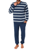 NORMANN langarm Schlafanzug Pyjama Bündchen Streifen - 78047 in marine