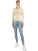 Janice 2 x Damen Langarmshirt hochgeschlossen Niska in Beige