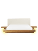 Beliani Doppelbett ZEN in Braun/Weiß - (W) 308 x (H) 86 x (L) 229 cm