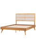 Beliani Doppelbett POISSY in Braun/Beige - (W) 167 x (H) 120 x (L) 202 cm
