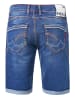 Rusty Neal Jeans Shorts "RUBEN" mit Kontrast-Naht und offener Knopfleiste in Blue Used