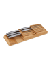 relaxdays Messerhalter Schublade in Natur - (B)13 x (H)5,5 x (T)40 cm