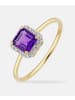 Diamant L'éternel Ring, mit Amethyst, 375 Gelbgold