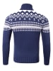 RESLAD Strickpullover Rollkragenpullover in blau