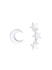 Elli Ohrringe 925 Sterling Silber Astro, Halbmond, Sterne, Stern in Silber