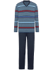 WITT WEIDEN Schlafanzug in marine-rot-gestreift