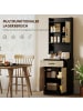 HOMCOM Küchenschrank in Naturholz & Schwarz 60L x 40B x 180H cm