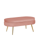 SalesFever Polsterhocker oval mit Chromfüßen in Goldoptik und Samtbezug in Rose