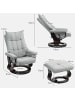 HOMCOM Relaxsessel mit Hocker in Grau 81L x 87B x 113H cm