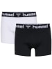 Hummel Boxershorts 2er-Pack Stretch-Unterwäsche in Weiß-Schwarz