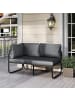 COSTWAY Garten Lounge Sofa 2-Sitzer in Grau