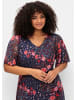 sheego by Joe Browns Mesh-Kleid in blau gemustert