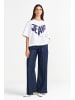 Rich & Royal T-Shirt mit Jeans-Print in White