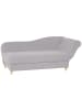 58 aufm Kessel RECAMIERE mit Armteil rechts klappbar Katia Veloursstoff Buche/silber
