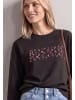 Street One Langarmshirt mit Wording Artwork in Black Coffee