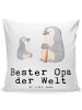 Mr. & Mrs. Panda 40x40 Kissen Pinguin Bester Opa der Welt mit Sp... in Weiß