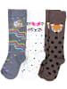 TupTam Mädchen Knielange Socken Gemustert 3er Pack in braun/grau