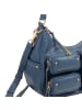 DuDu Pocket Schultertasche Leder 30 cm in denim blue