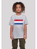 F4NT4STIC T-Shirt Netherlands NIederlande Holland Flagge distressed in grau meliert