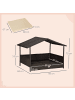 Pawhut Rattan Hundeliege Outdoor mit Dach B69 x T98 x H70 cm