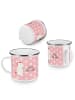Mr. & Mrs. Panda Emaille Tasse Einhorn Krankenschwester mit Spruch in Rot Pastell