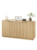 ABRIHOME Sideboard in Eiche mit Streifen Wellenform Design 160x80x40 cm