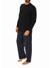 NORMANN Schlafanzug lang Pyjama Set Flanell Hose - 70936 in schwarz