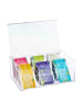 relaxdays Teebox in Transparent - (B)22 x (H)9 x (T)14,5 cm