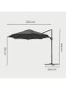 SONGMICS Sonnenschirm Sheld in Dunkelgrau - (D)300 x (H)235 cm