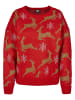 Urban Classics Urban Classics Damen Ladies Oversized Christmas Sweater in red/gold