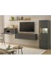 Furn.Design Wohnwand grau matt, Eiche Wotan 320 cm, Wohnkombination mit Sekretär