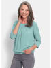 GOLDNER Kurzgröße:  Chiffon-Shirt mit 3/4-Arm, Rundhals in mint