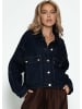 SASSYCLASSY Jeans Jacke mit aufgesetzten Taschen in Dunkelblau