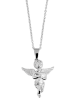 Adeliás Damen Edelstahl Halskette mit Anhänger Anker 45 cm in silber