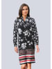 Alba Moda Kleid mit floralem Dessin in schwarz