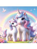 NOTIQUE Wandkalender 2027 6-sprachig in Happy Unicorns - 30 x 30 cm
