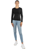 Janice 2 x Damen Langarmshirt hochgeschlossen Niska in Schwarz
