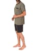NORMANN kurzarm Schlafanzug Shorty Pyjama Streifen - 72034 in grau