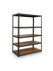 relaxdays Schwerlastregal in Schwarz/Braun - (B)120 x (H)200 x (T)40 cm