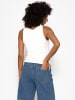 SASSYCLASSY Doppellagiges, geripptes Tank Top in Offwhite